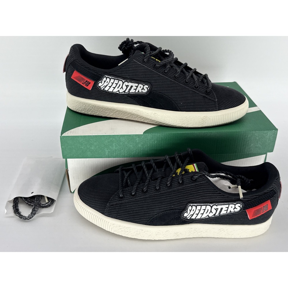 Puma Ferrari Clyde Sneakers Mens 10 Black/Warm White Regular Fit Garage Crews